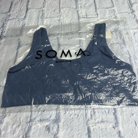Soma bralette seamless aloe turnaround bralette in storm clouds blue L-XL - Picture 2 of 11